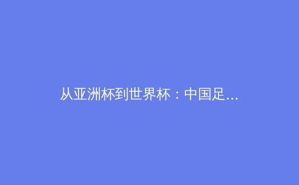 从亚洲杯到世界杯：中国足球体系化重建背后的战略转向 - 2